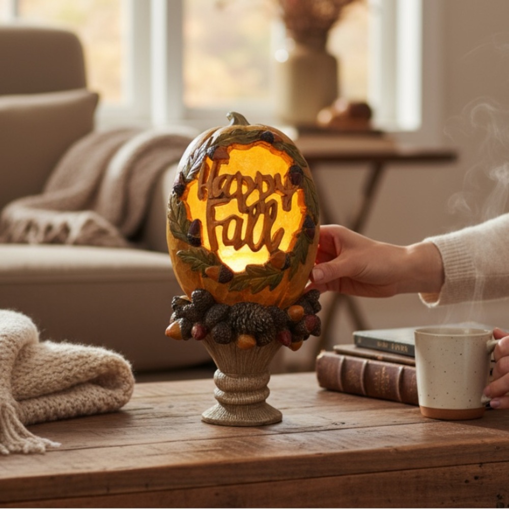 Happy Fall Decorative Pumpkin